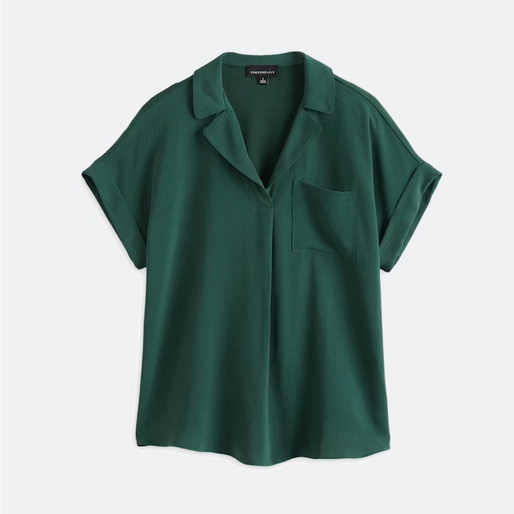 Deep Green Collared Blouse